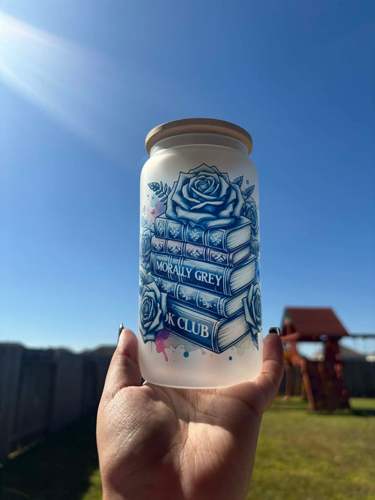Book Club Frosted Glass Cup